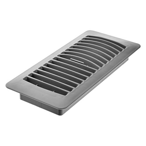 Imperial RG1429 Louvered Plastic Floor Register, 4x10 Inch, Grey