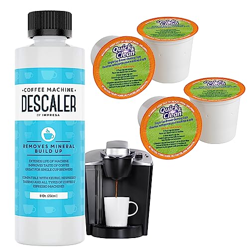 Essential Values Keurig Descaler Universal Descaling Solution for Keurig, Delonghi, Nespresso and All Single Use, Coffee Pot & Espresso Machines - 4 count, 8 fl oz each