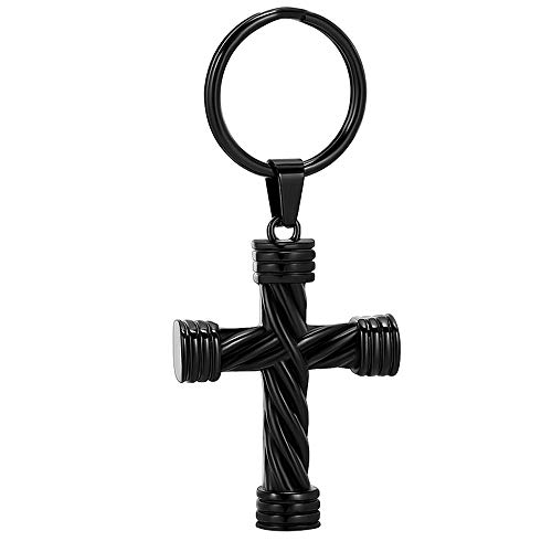 Black Cross Urn Necklace for Ashes - Imrsanl Memorial Jewelry