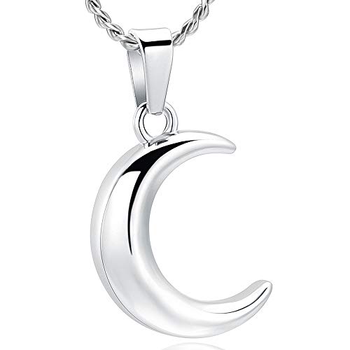 Stainless Steel Moon Urn Necklace for Ashes - Imrsanl Jewelry