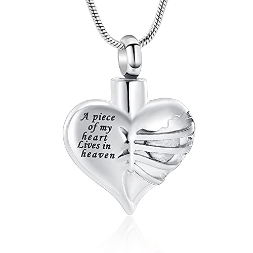 Heavenly Heart Memorial Necklace - Imrsanl Ashes Pendant (Silver)