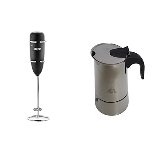 IMUSA 6 cup Stovetop Espresso Maker with Electric Frother