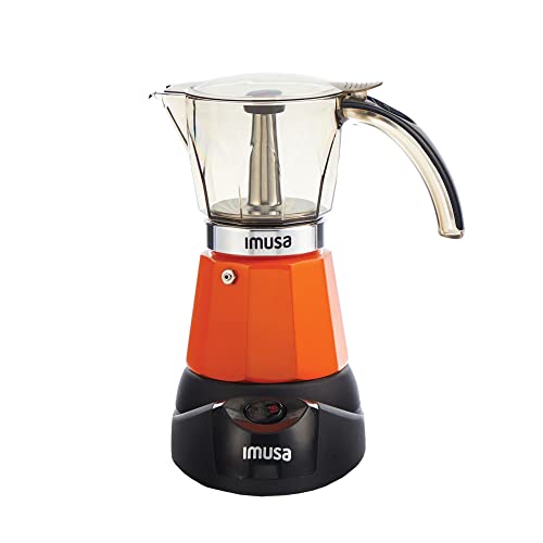 IMUSA Electric Espresso Maker with Detachable Base, Orange