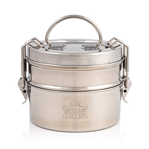 Indian-Tiffin 2 Tier Stainless Steel Large Tiffin Lunch Box