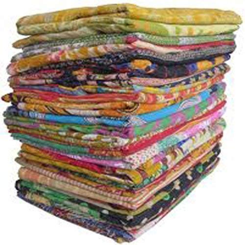 Indian Tribal Kantha Quilts Vintage Cotton Bed Cover Throw