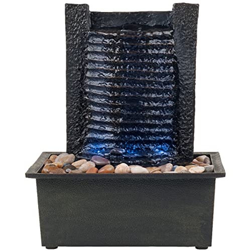 LED Indoor Water Fountain: Stone Wall Tabletop Décor