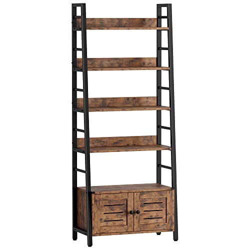 Industrial Accent Bookshelf with Cabinet 