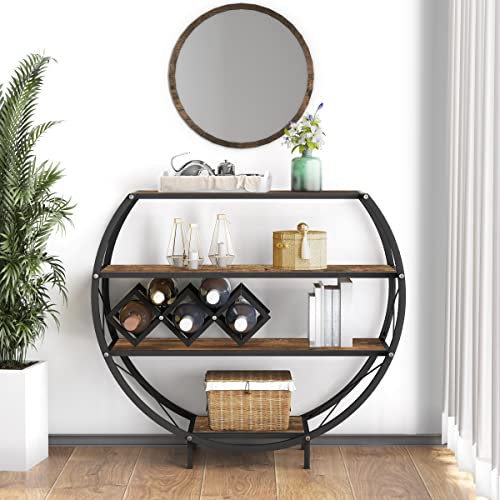 Industrial Entryway Table with 4-Tier Open Storage