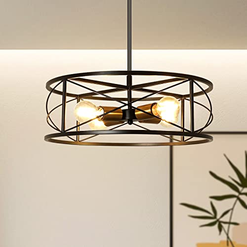 Industrial Metal Drum Cage Chandelier