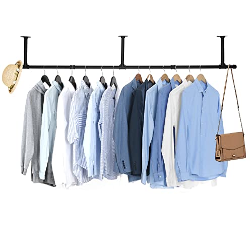 Industrial Pipe Clothes Garment Rack Ceiling Mount