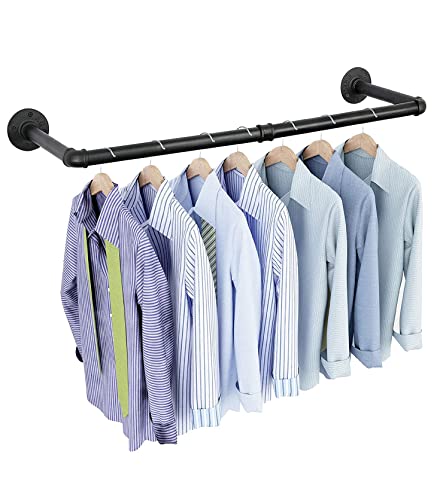 Industrial Pipe Clothing Rack - Black Iron Garment Bar