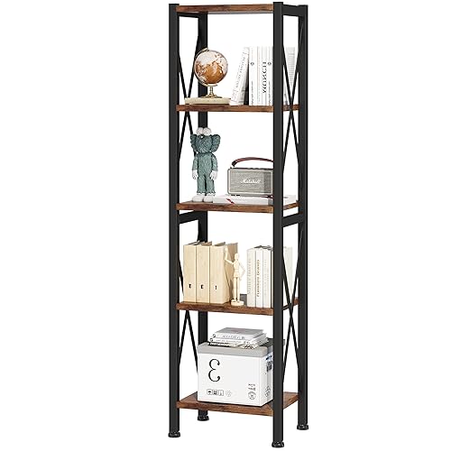 Industrial Standing Bookshelf for Bedroom, Living Room and Home Office