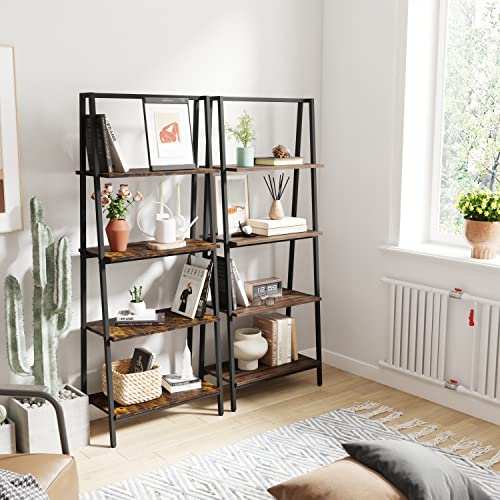 Industrial Style 4-Tier Freestanding Bookshelf - Novilla