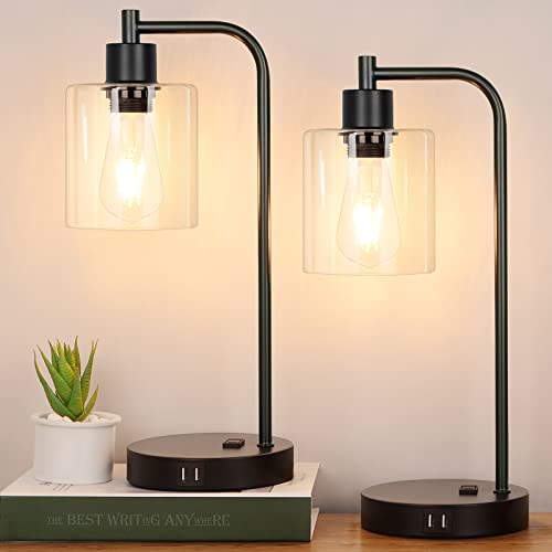 Industrial Touch Control Table Lamps Set