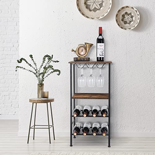 Industrial Wine Cabinet with Glass Bottle Holder