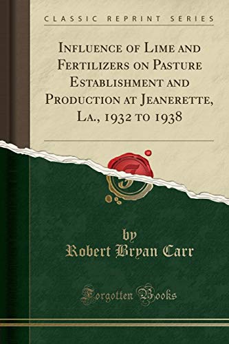 Lime and Fertilizer Effects on Pasture in Jeanerette, LA 1932-1938