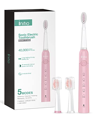 Initio IT959 Sonic Electric Toothbrush - Rechargeable, 5 Modes