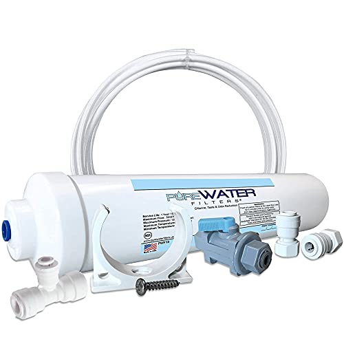 Inline Water Filter Kit for Ice Makers with 1/4" Tubing and a T-Connector
