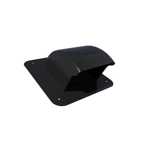 InOvate DryerJack Low Profile Roof Vent with Roof Neck (Black)
