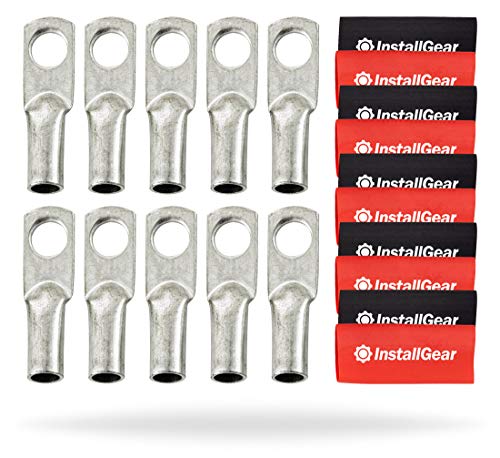 InstallGear AWG Tinned Copper Lugs Ring Terminals - 10-Pack