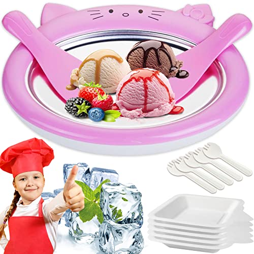 Sirufud Rolled Ice Cream Maker with 2 Shovels, 5 Plates, 5 Spoons
