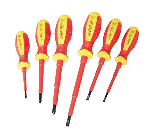HONGBAO 6-Piece Insulated Magnetic Tip Screwdriver Set, VDE-GS Certified