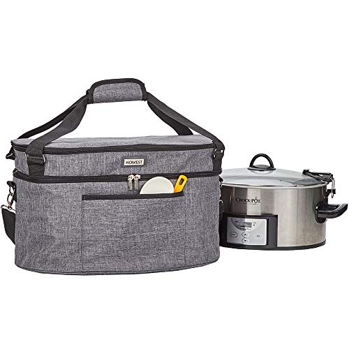 YARWO 2023 New Slow Cooker Bag Compatible with Crock-Pot and Hamilton Beach  6-8 Quart Oval Slow Cooker, Double Layers Slow Cooker Travel Carrier for  kitchen Appliance and Accessories, Black (Bag Only) 
