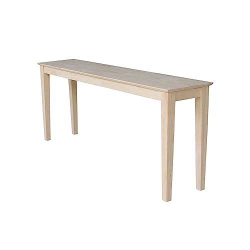 International Concepts Shaker Console Table - Extended Length-72", Unfinished