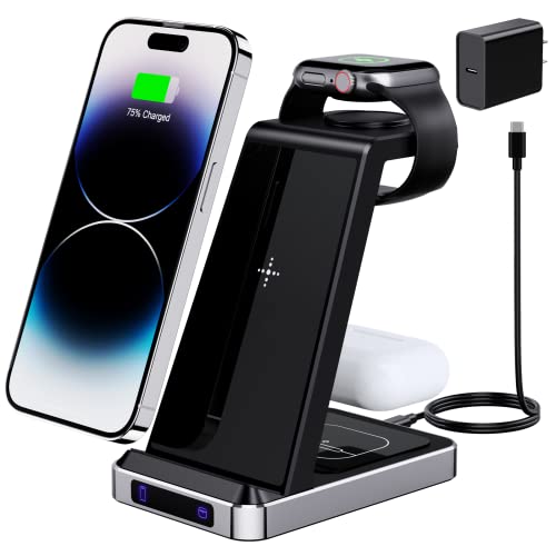 iPhone Charging Station - 3-in-1 Fast Wireless Charger Dock Stand