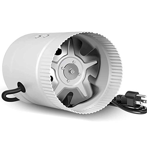 iPower 4" Silent Booster Fan 90CFM with Grounded Power Cord, Low Noise