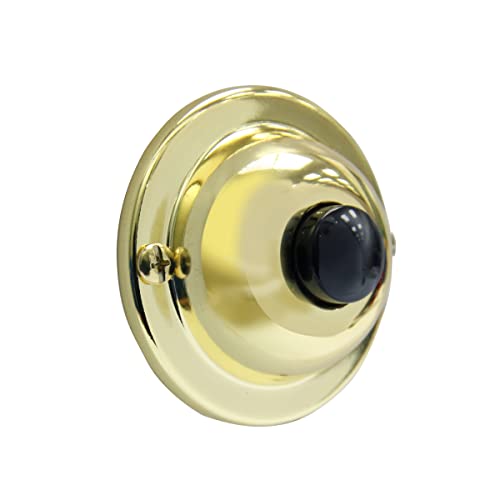 IQ America Classic Round Brass Plated Doorbell Pushbutton