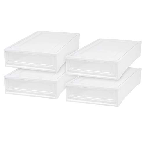 IRIS Under Bed Storage Containers with Drawers, 4 Pack