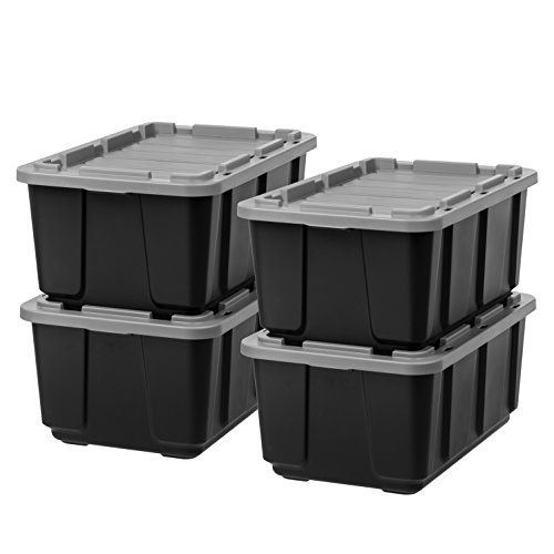 HOMZ Durabilt 27 Gallon Heavy Duty Storage Tote with Lid, Green Camo (4  Pack) in 2023
