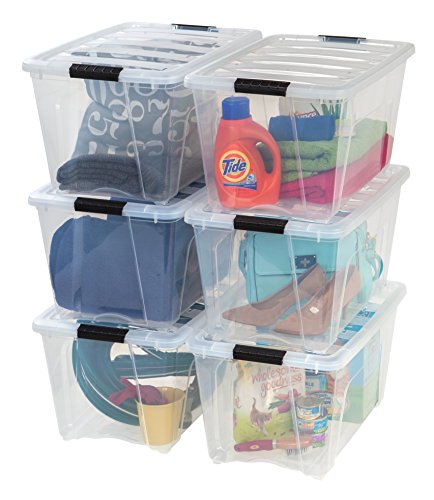 IRIS USA 53 Qt. Plastic Storage Container Bin with Secure Lid and Latching Buckles
