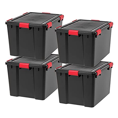 IRIS USA 74 Quart WEATHERPRO Plastic Storage Box 4 Pack