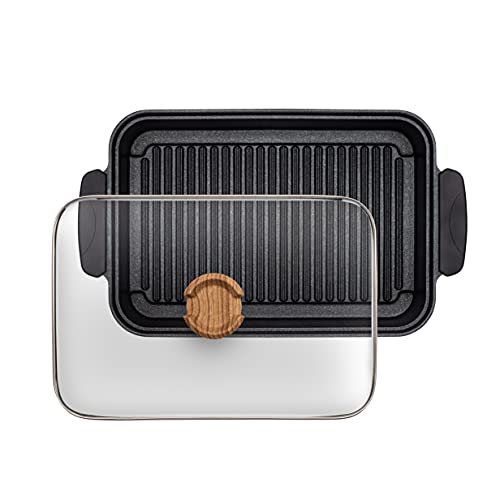 IRIS USA Indoor Grill Pan with Lid and Handles