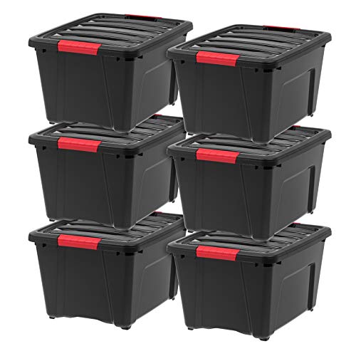 IRIS USA Plastic Storage Container with Secure Lid and Latching Buckles