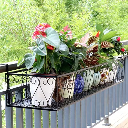 Iron Balcony Planters Railing Flower Pots Holder
