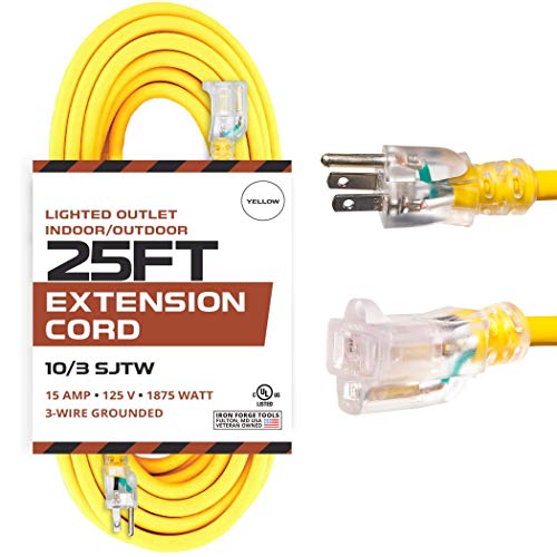 IRON FORGE 25 FT 10 Gauge Outdoor Extension Cord