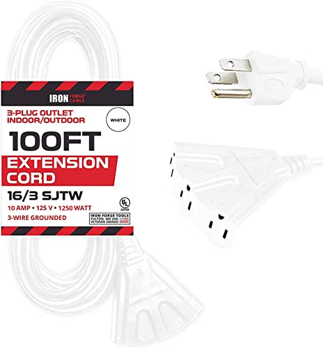 Iron Forge Cable 100 ft Extension Cord with 3 Outlets