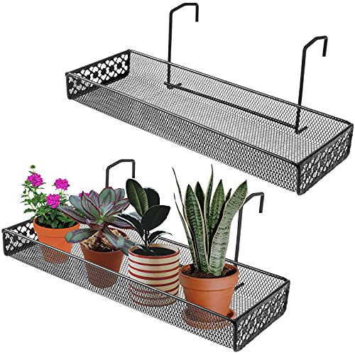 Iron Hanging Railing Planter Shelf Basket