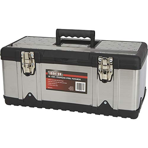 Ironton 18.5in. Stainless Steel Toolbox - 18 1/2in.W x 9in.D x 8in.H