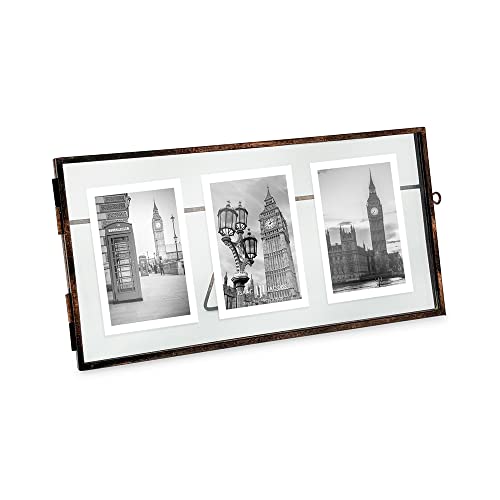 Isaac Jacobs Vintage Style 3-Photo Floating Picture Frame