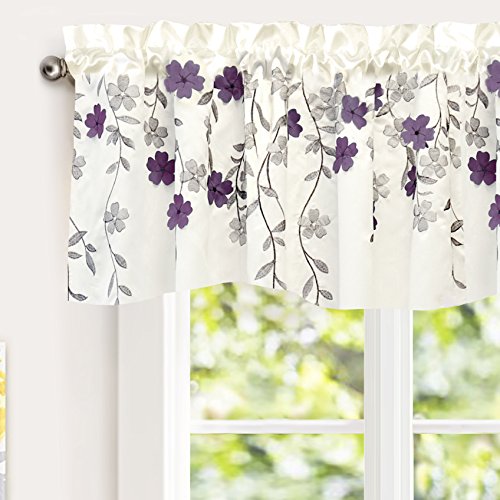 Isabella Faux Silk Embroidered Kitchen Swag Valance