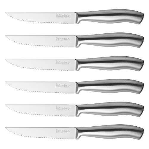 Amorston Steak Knives Set of 8, Stainless Steel Steak Knife Set, Serrated  Steak Knives Dishwasher Safe, Silver