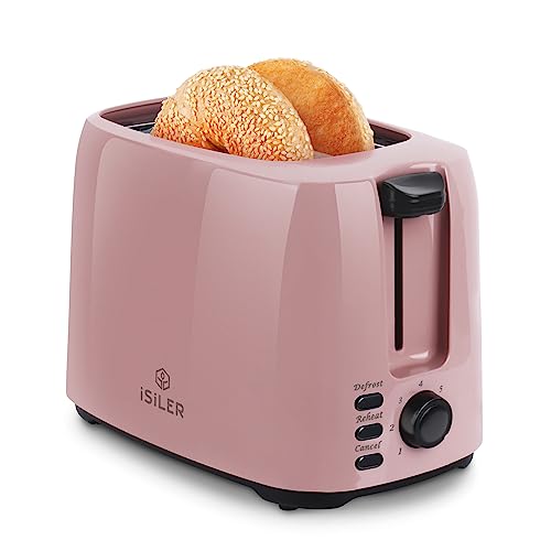 Pink Mueller Retro Toaster 2 Slice with 7 Browning Levels and 3 Functions