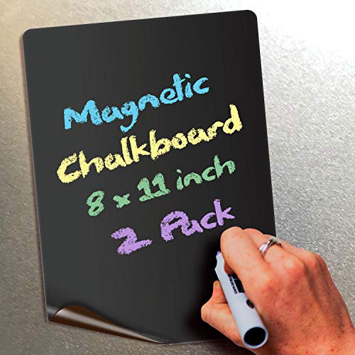 iSYFIX Magnetic Chalkboard Notes - 8.5x11 inch, 2 Pack