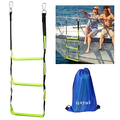 Itayak 3-Step Boat Rope Ladder for Inflatable, Pontoon, Sailboat