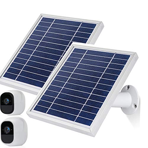 iTODOS Solar Panel Compatible with Arlo Pro and Arlo Pro2 Camera, 11.8feet Power Cable and Adjustable Mount (2 Pack, Silver)