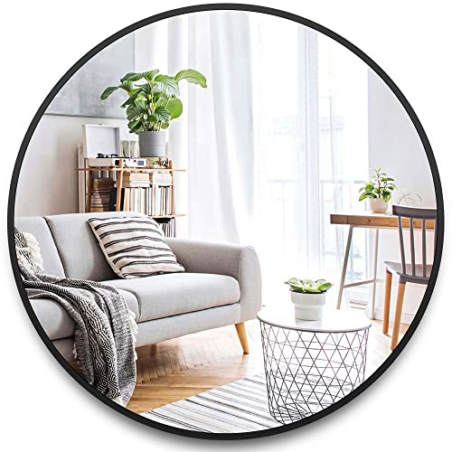 Itrue Black Round Mirror 36 Inch For Bathroom Circle Mirrors For Wall Decorative Brushed Metal Frame Mirror For Living Room Bedroom Entry 51WYku4DwsL 